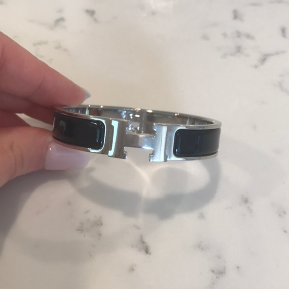 Hermes Jewelry - Hermès Clic H Bracelet -Silver Black -Small